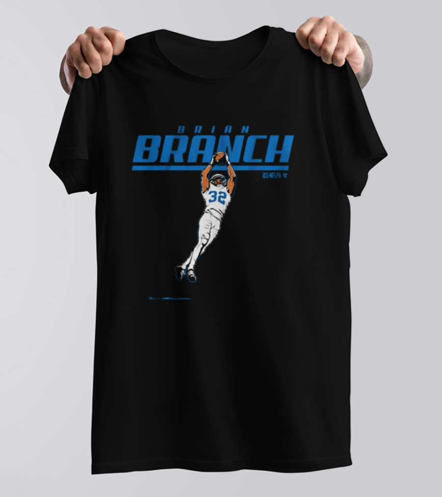 Brian Branch NFL Detroit Lions Jump Catch T-Shirt
