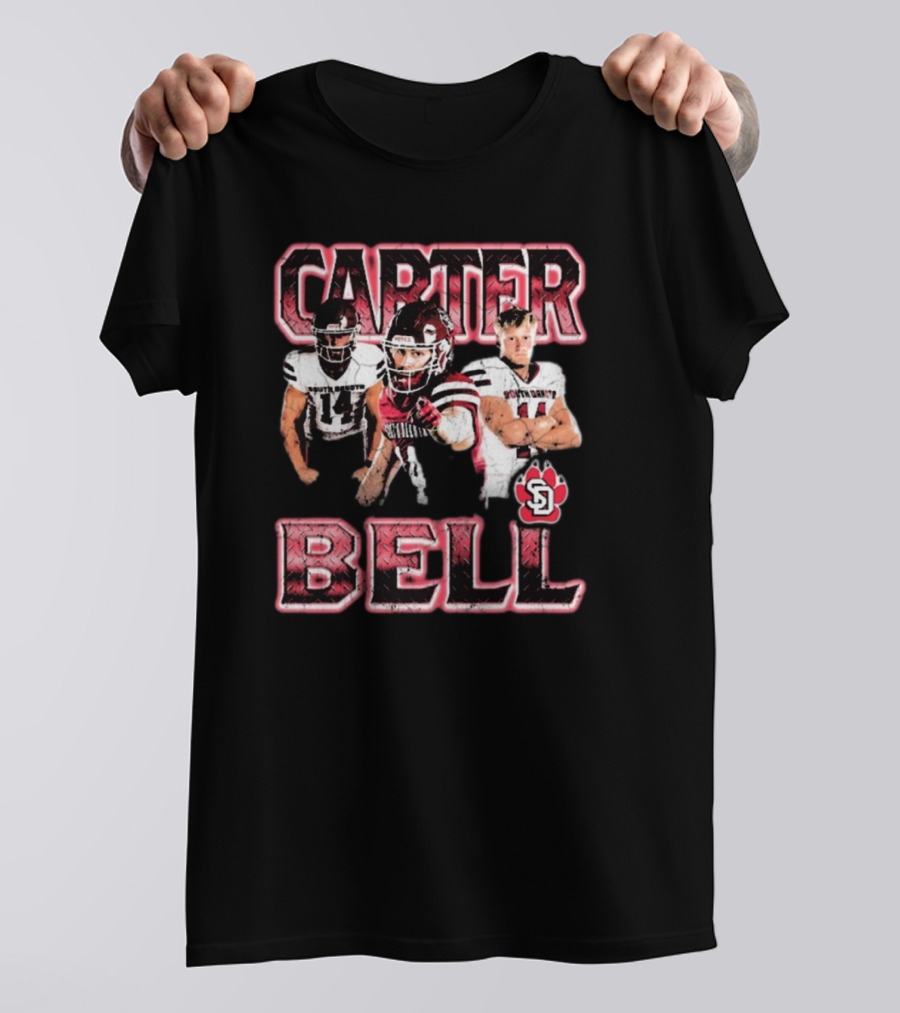 Carter Bell South Dakota Coyotes Football SD Logo 90s Players T-Shirt