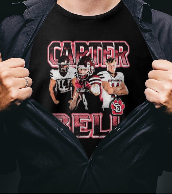 Carter Bell South Dakota Coyotes Football SD Logo 90s Players T-Shirt