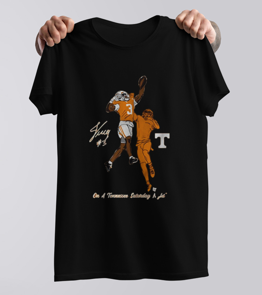 Tennessee Saturday Night Jermod McCoy #3 One-Handed Interception T-Shirt