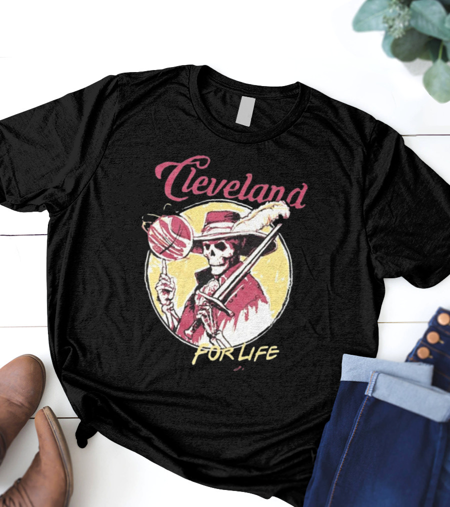 Cleveland Basketball Skeleton For Life T-Shirt