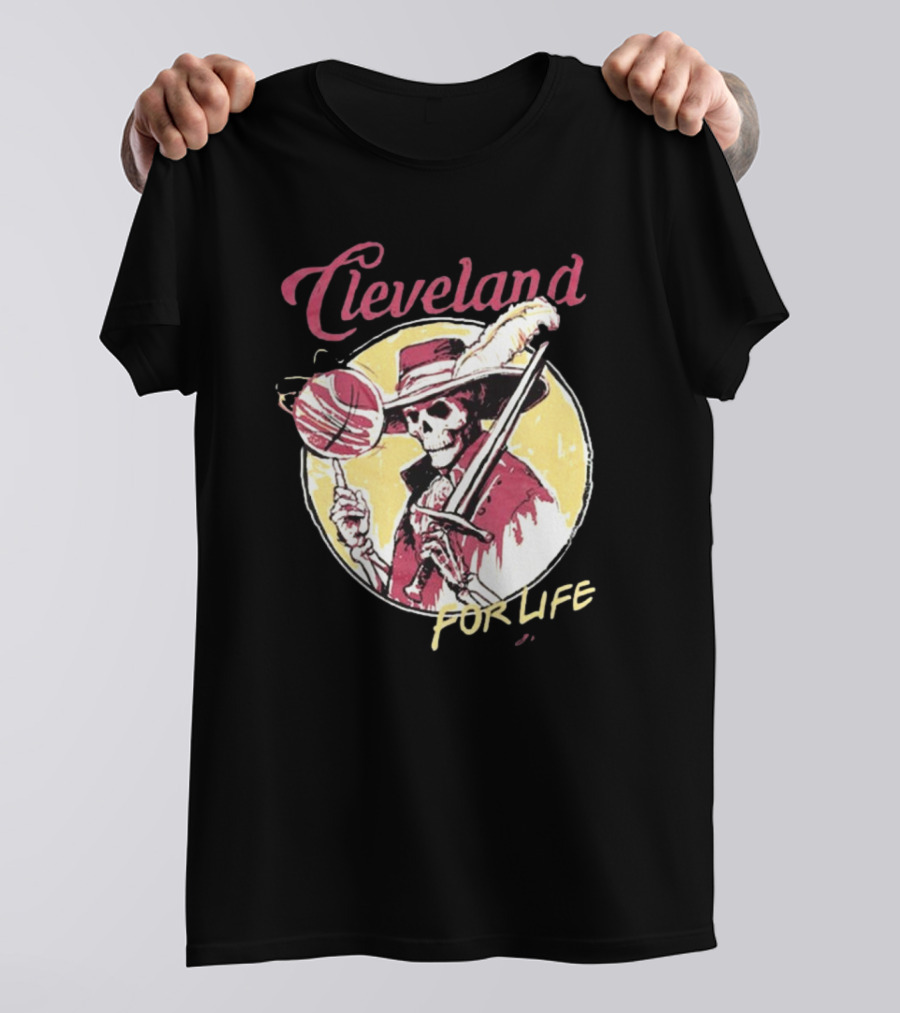 Cleveland Basketball Skeleton For Life T-Shirt