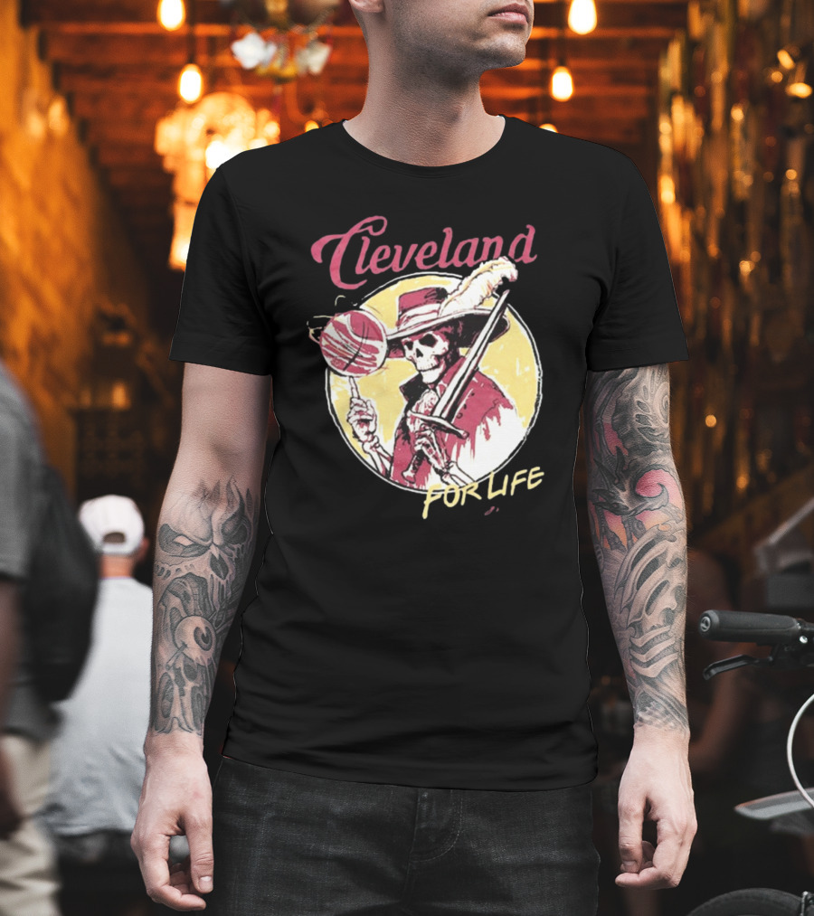 Cleveland Basketball Skeleton For Life T-Shirt