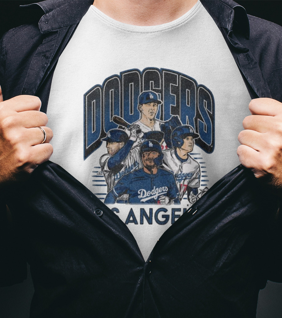 Los Angeles Dodgers Multi Player Vintage Painting T-Shirt