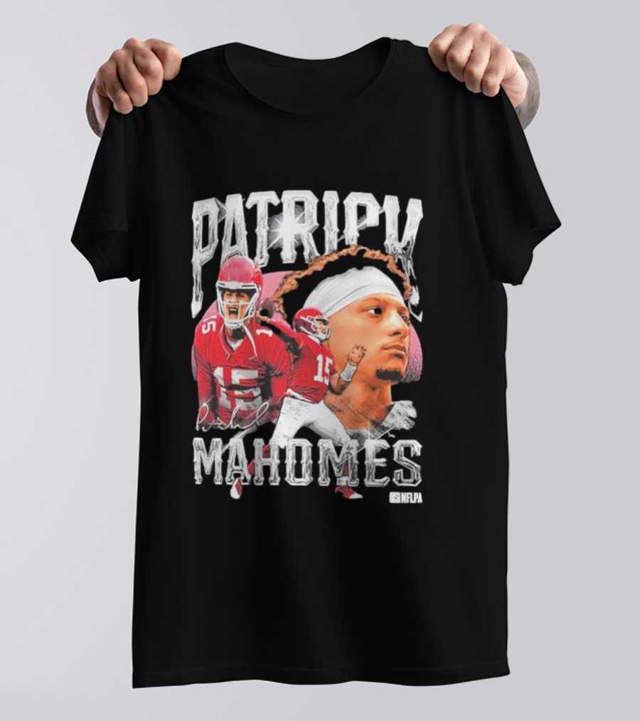 Patrick Mahomes NFLPA Athlete Portrait And Action Montage T-Shirt