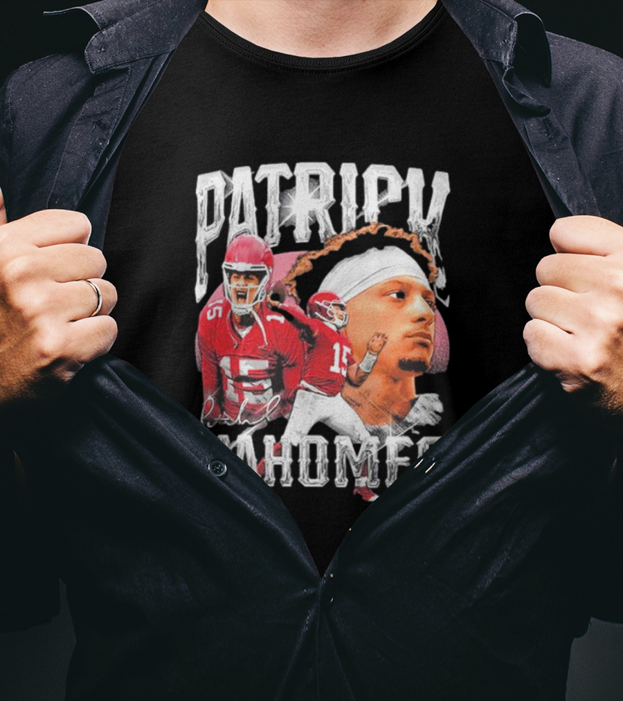 Patrick Mahomes NFLPA Athlete Portrait And Action Montage T-Shirt