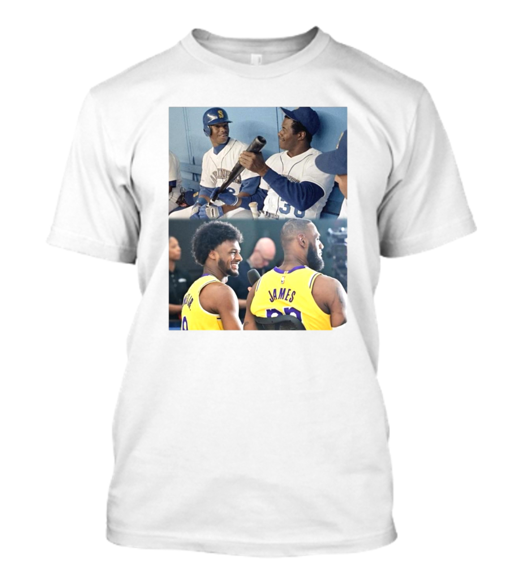 Ken Griffey Jr And Ken Griffey Sr Attend Lakers Game For LeBron And Bronny Historic Moment T-Shirt