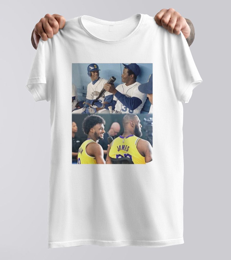 Ken Griffey Jr And Ken Griffey Sr Attend Lakers Game For LeBron And Bronny Historic Moment T-Shirt
