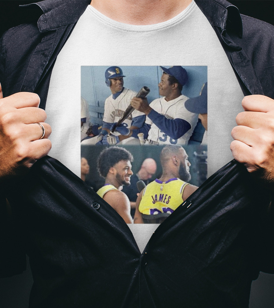 Ken Griffey Jr And Ken Griffey Sr Attend Lakers Game For LeBron And Bronny Historic Moment T-Shirt