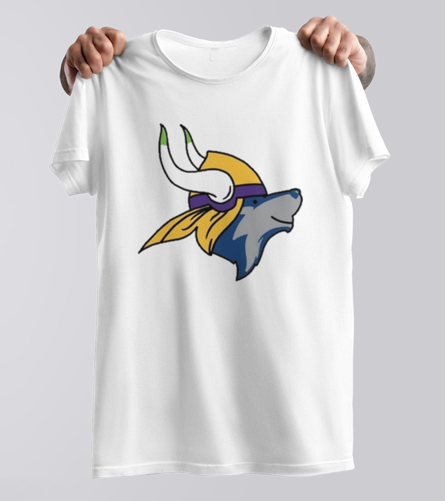 Maplewedgie Corndoggylol Minnesota Timbervikes Vikings Wolf Helmet Nordic Spirit Fusion T-Shirt