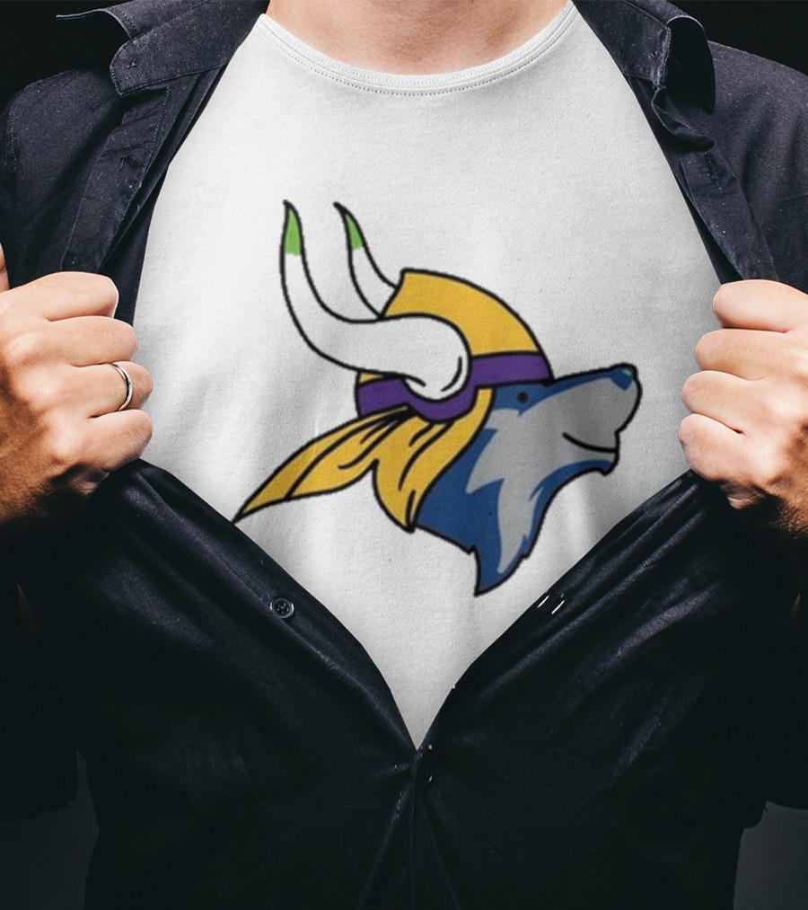 Maplewedgie Corndoggylol Minnesota Timbervikes Vikings Wolf Helmet Nordic Spirit Fusion T-Shirt