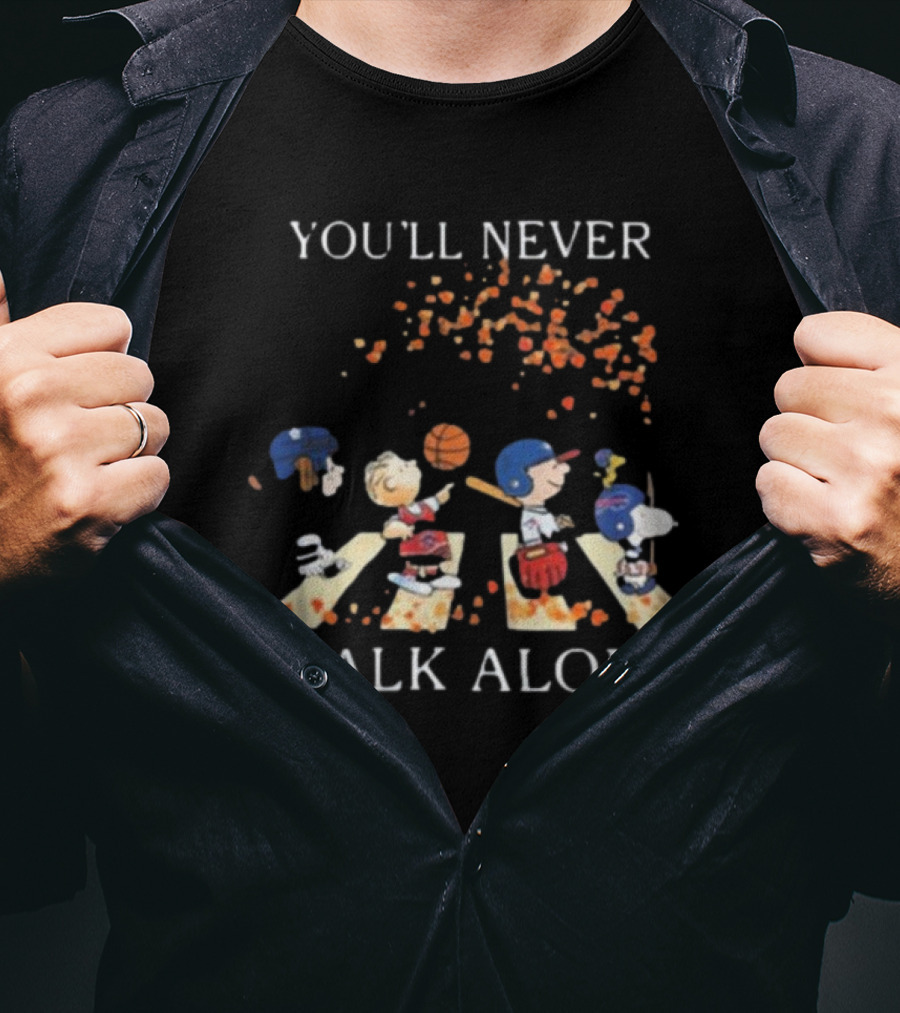 Peanuts Characters You'll Never Walk Alone Toronto Sports Team T-Shirt