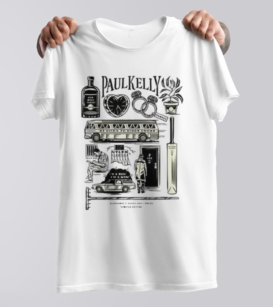 Paul Kelly Australia Music Themes Icons And Symbols T-Shirt