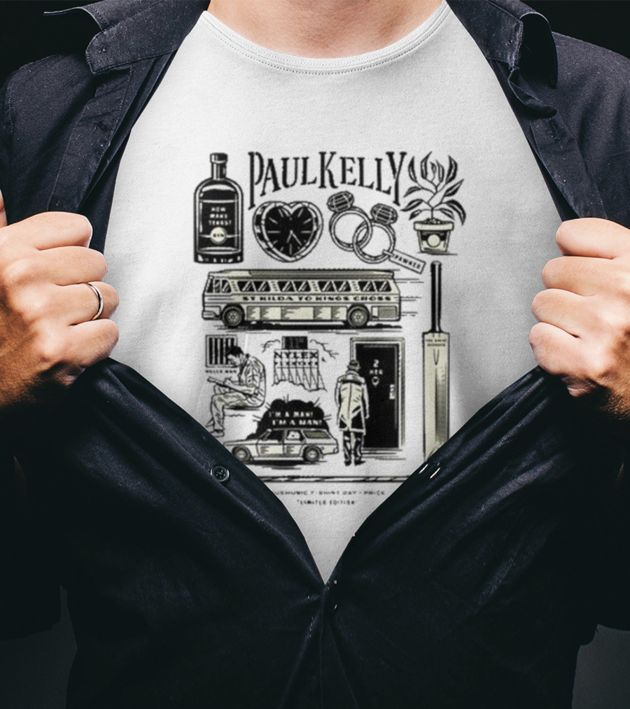 Paul Kelly Australia Music Themes Icons And Symbols T-Shirt