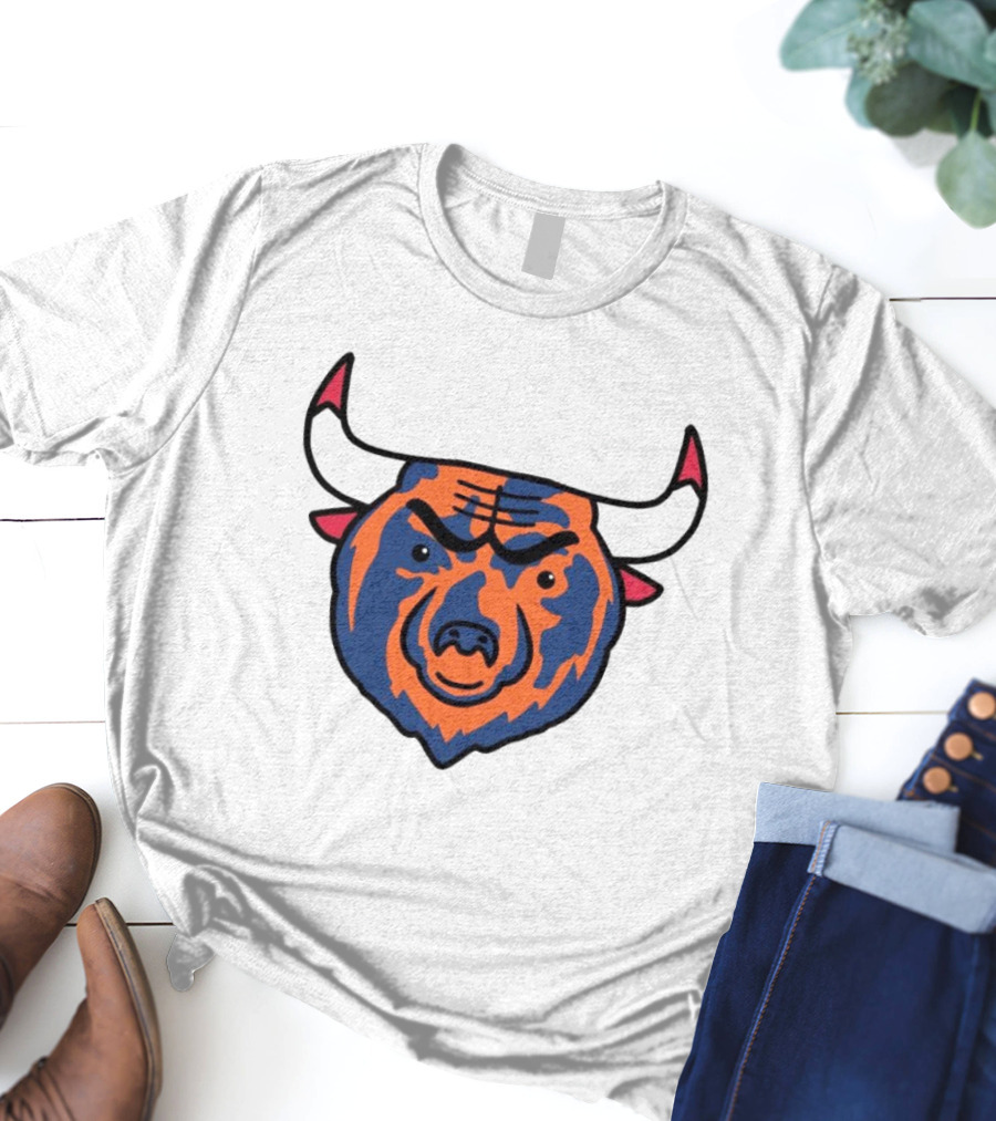 NFL Bears NBA Bulls Logo Mashup Combo T-Shirt