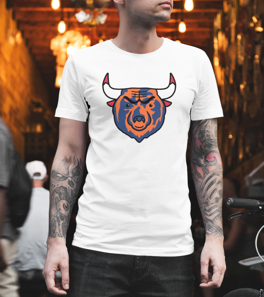 NFL Bears NBA Bulls Logo Mashup Combo T-Shirt