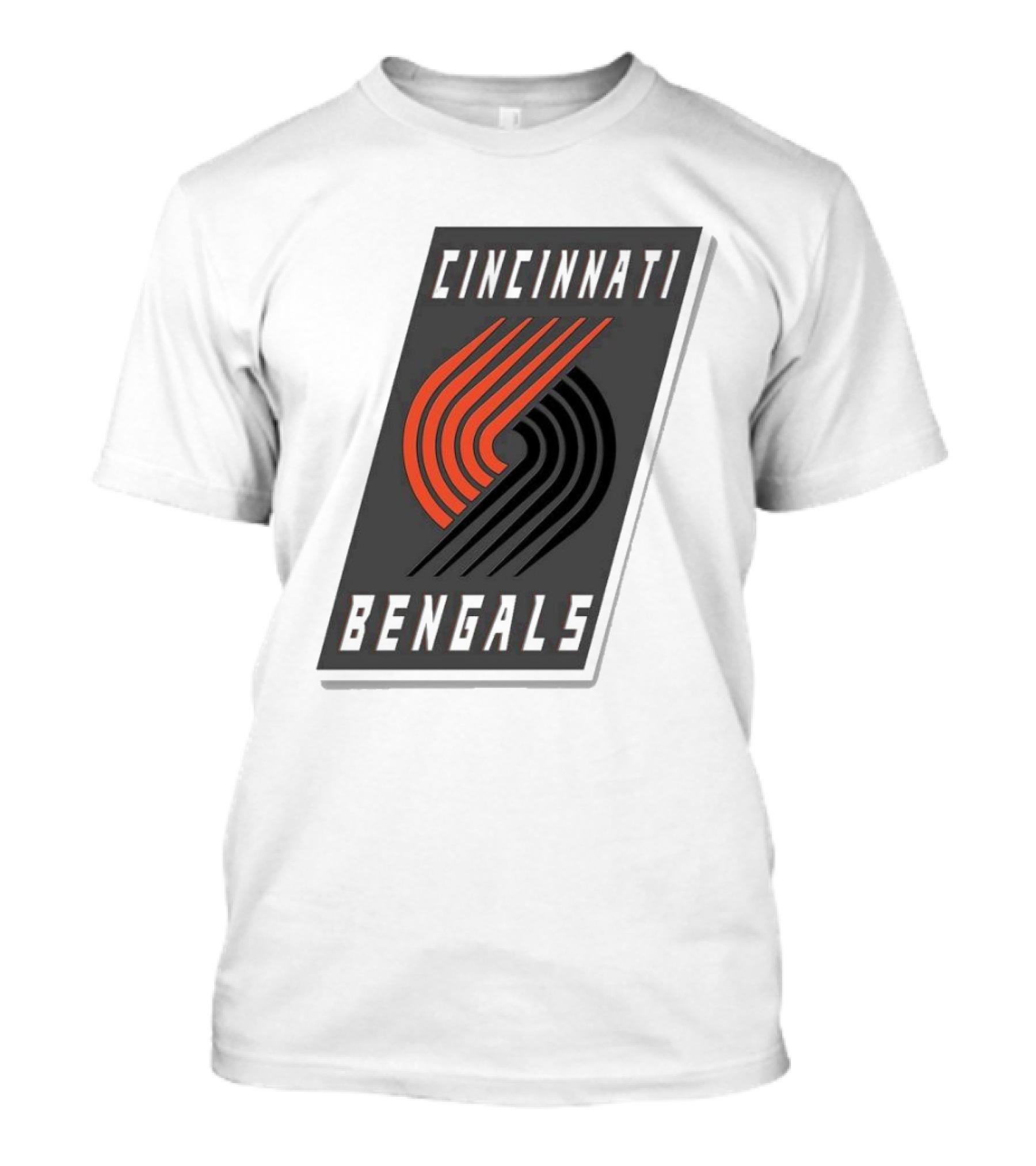 Cincinnati Bengals X Portland Trail Blazers Mashup Logo NFL NBA T-Shirt