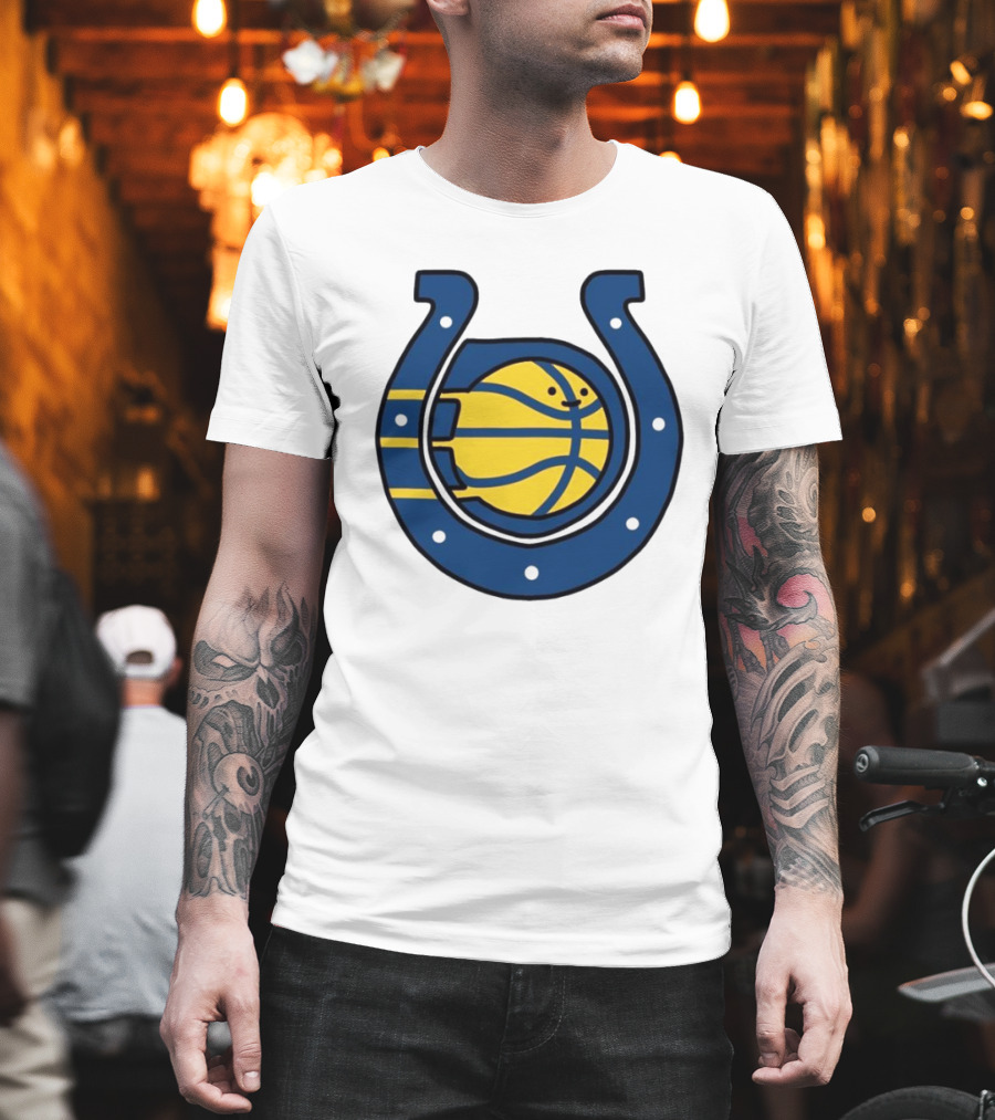 NFL X NBA Indianapolis Colts Pacers Logo Mashup Combine T-Shirt