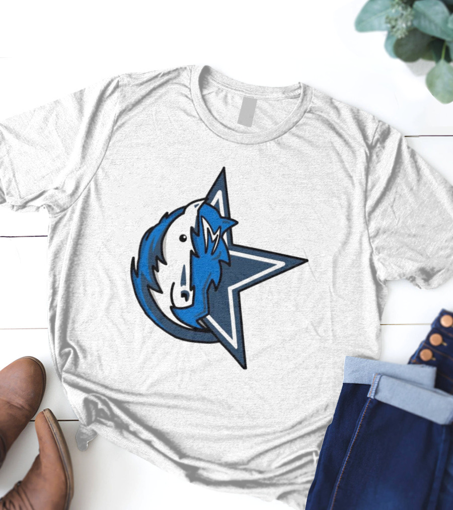 NFL NBA Cowboys Mavericks Logo Mashup Combine T-Shirt