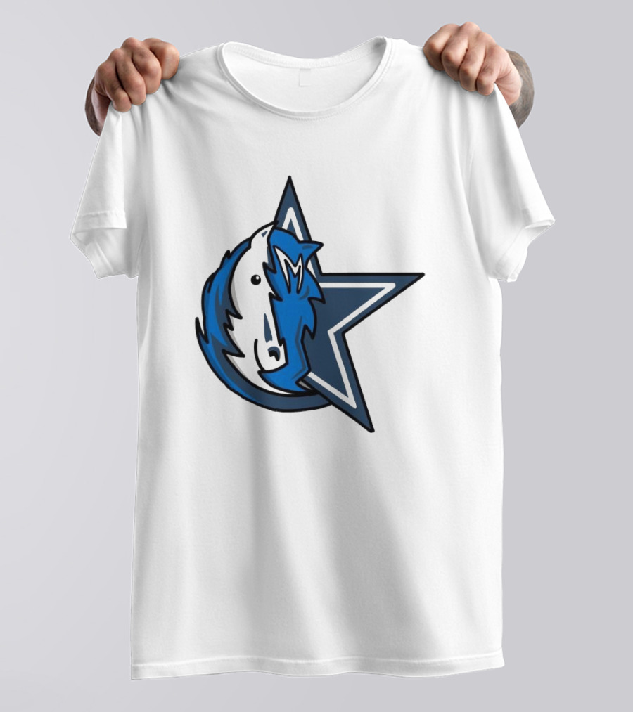 NFL NBA Cowboys Mavericks Logo Mashup Combine T-Shirt
