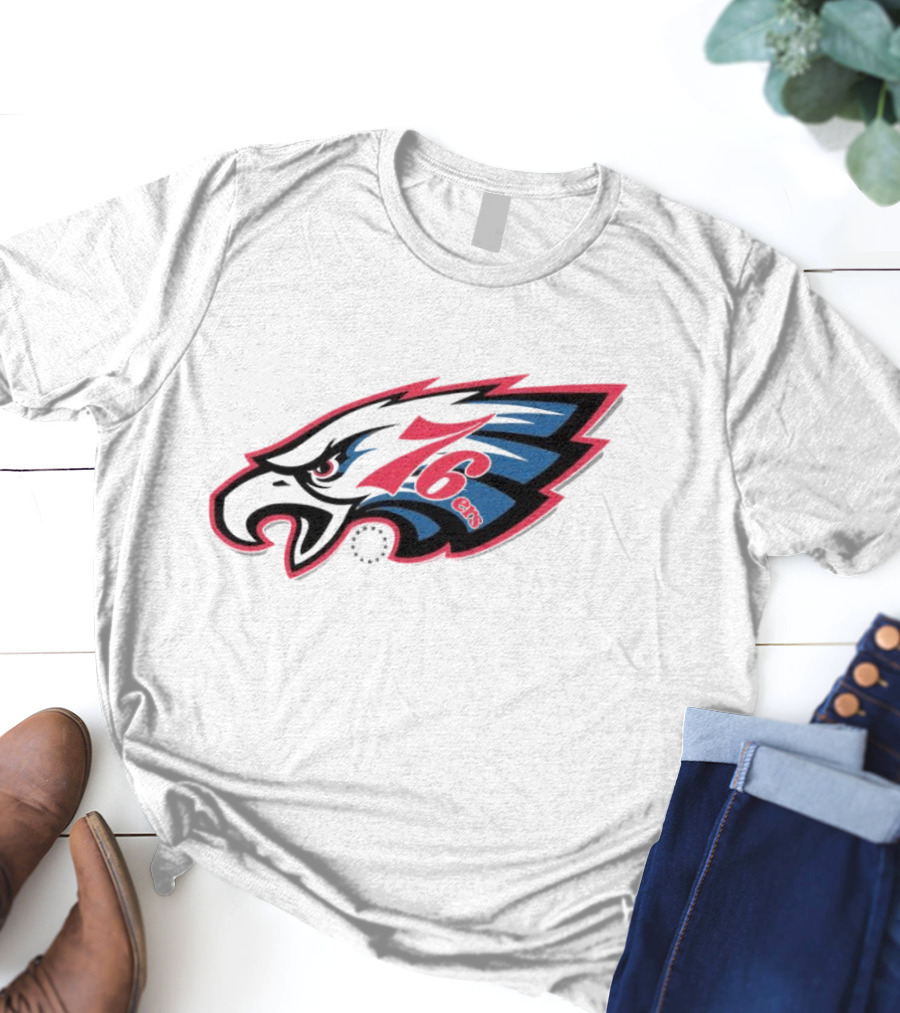 Philadelphia Eagles 76ers Logo Mashup NFL X NBA Collaboration T-Shirt