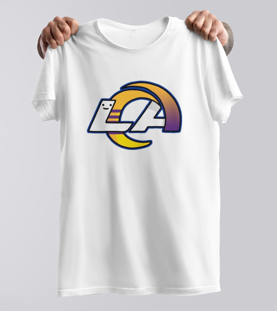 NFL NBA Los Angeles Rams Lakers Logo Mashup T-Shirt