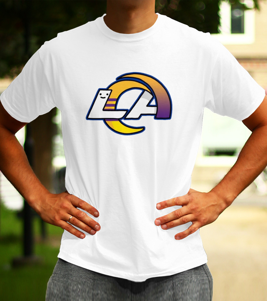 NFL NBA Los Angeles Rams Lakers Logo Mashup T-Shirt