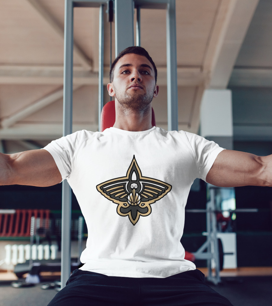 NFL X NBA Saints Pelican Logo Mashup Combine T-Shirt