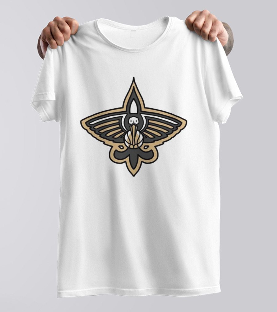 NFL X NBA Saints Pelican Logo Mashup Combine T-Shirt