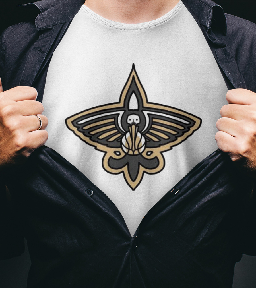 NFL X NBA Saints Pelican Logo Mashup Combine T-Shirt