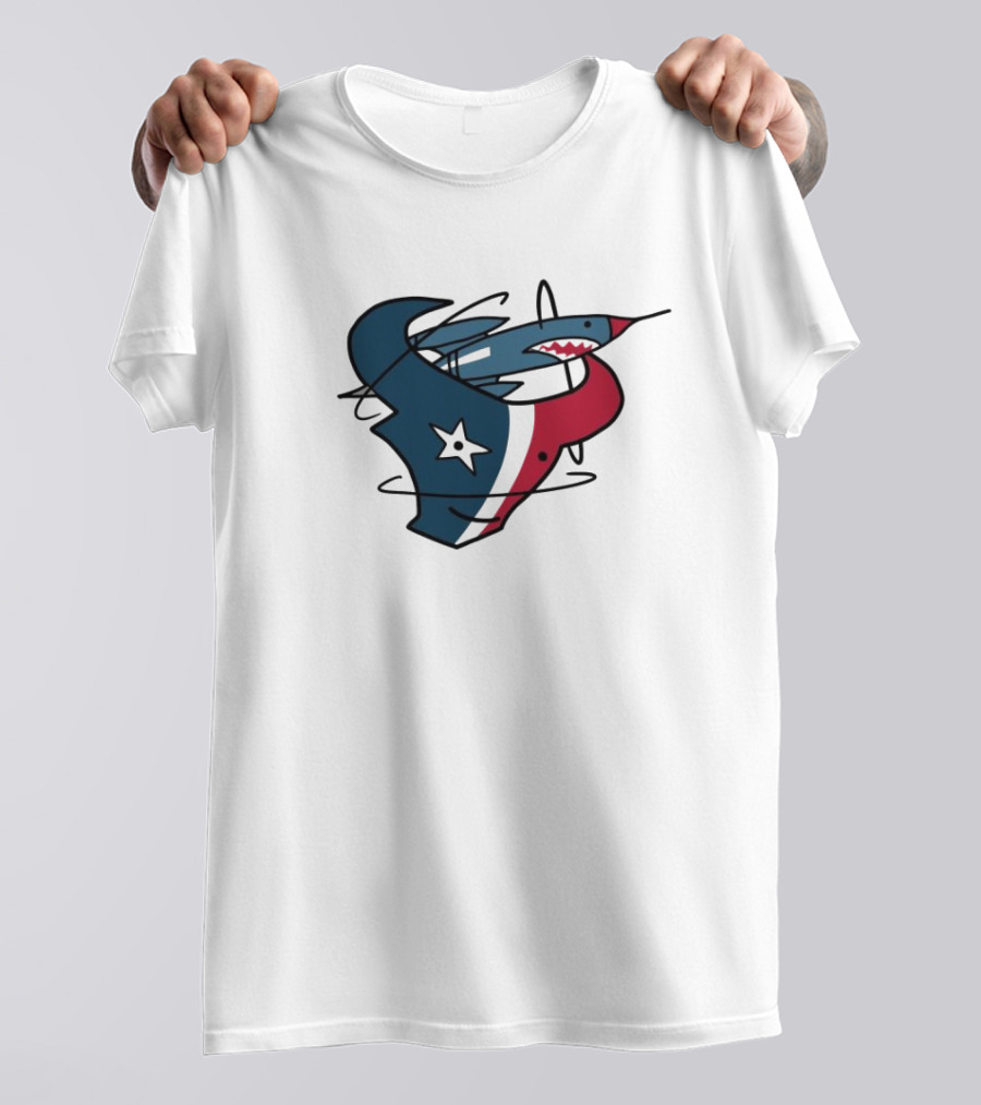 NFL X NBA Texans Rockets Logo Mashup Combine T-Shirt