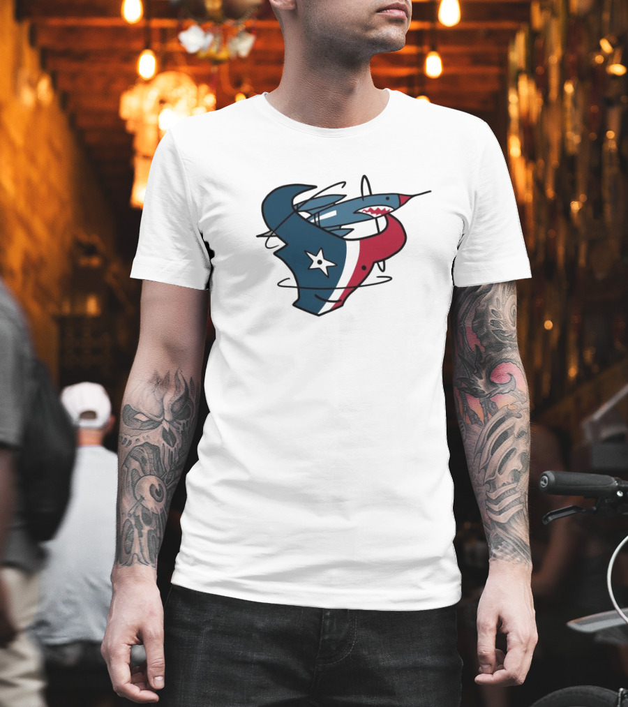 NFL X NBA Texans Rockets Logo Mashup Combine T-Shirt