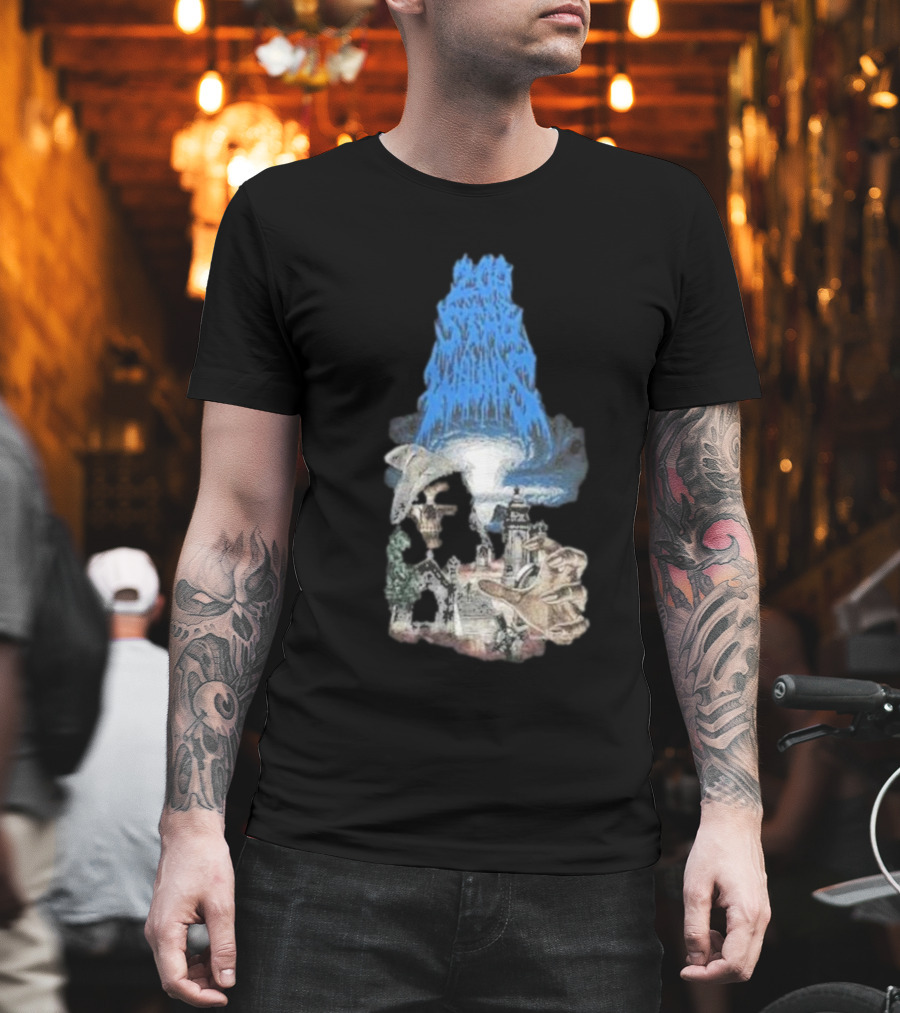 Down Right Merch 200 Stab Wounds Grim Reaper Skull Lighthouse Scene T-Shirt