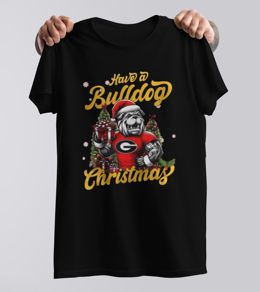 Have A Bulldog Christmas Georgia T-Shirt
