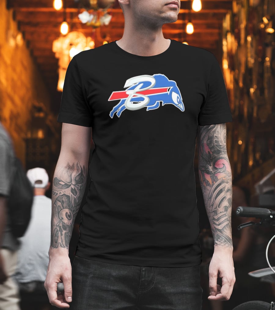 Buffalo Bills X Toronto Blue Jays Logo Mash NFL X MLB T-Shirt