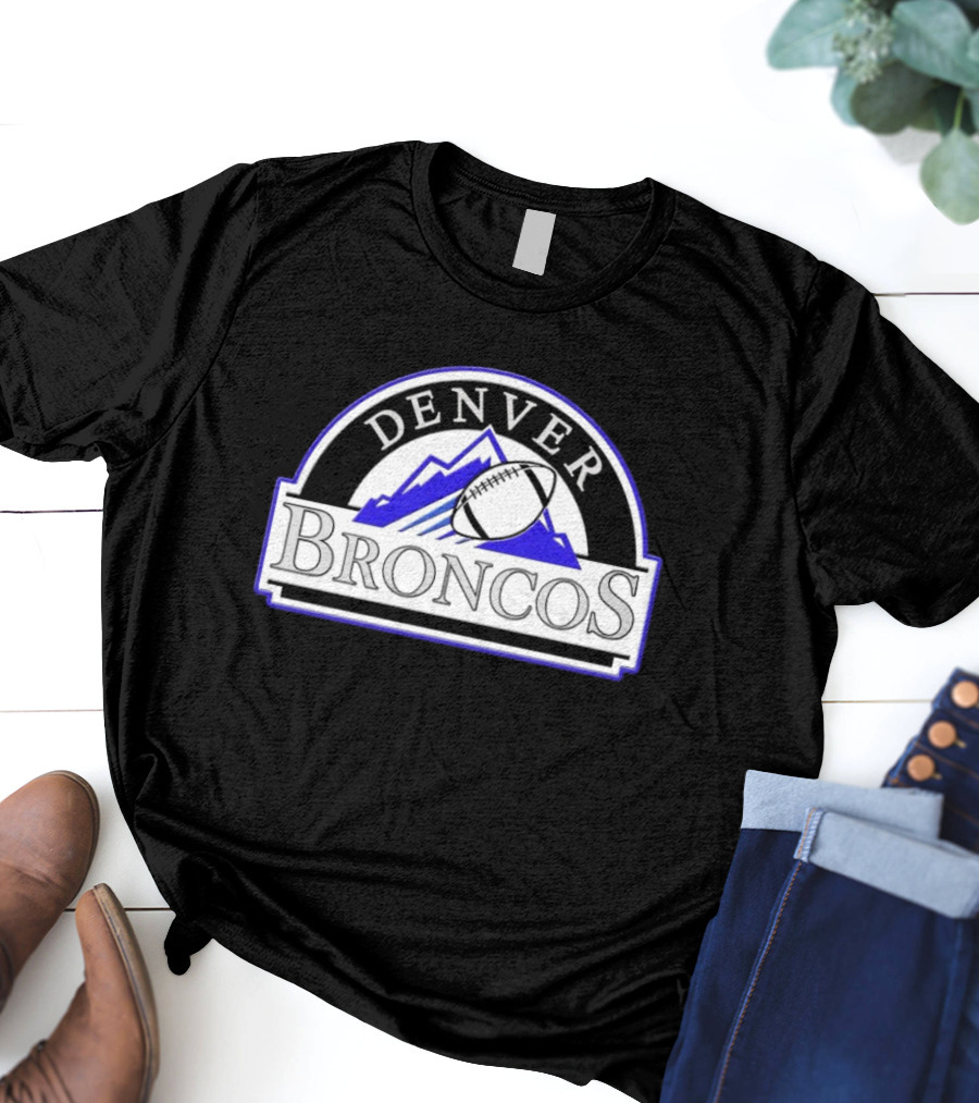 Denver Broncos Colorado Rockies Logo Mashup NFL MLB T-Shirt