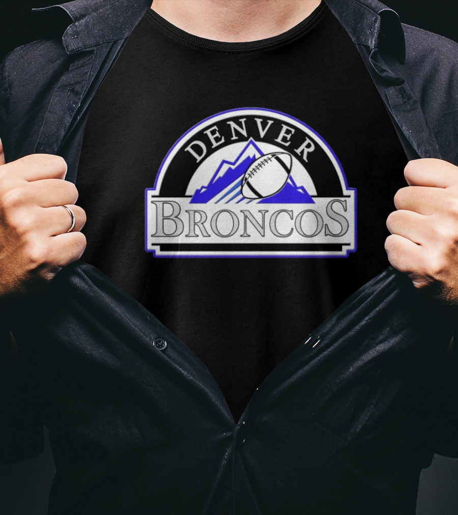 Denver Broncos Colorado Rockies Logo Mashup NFL MLB T-Shirt