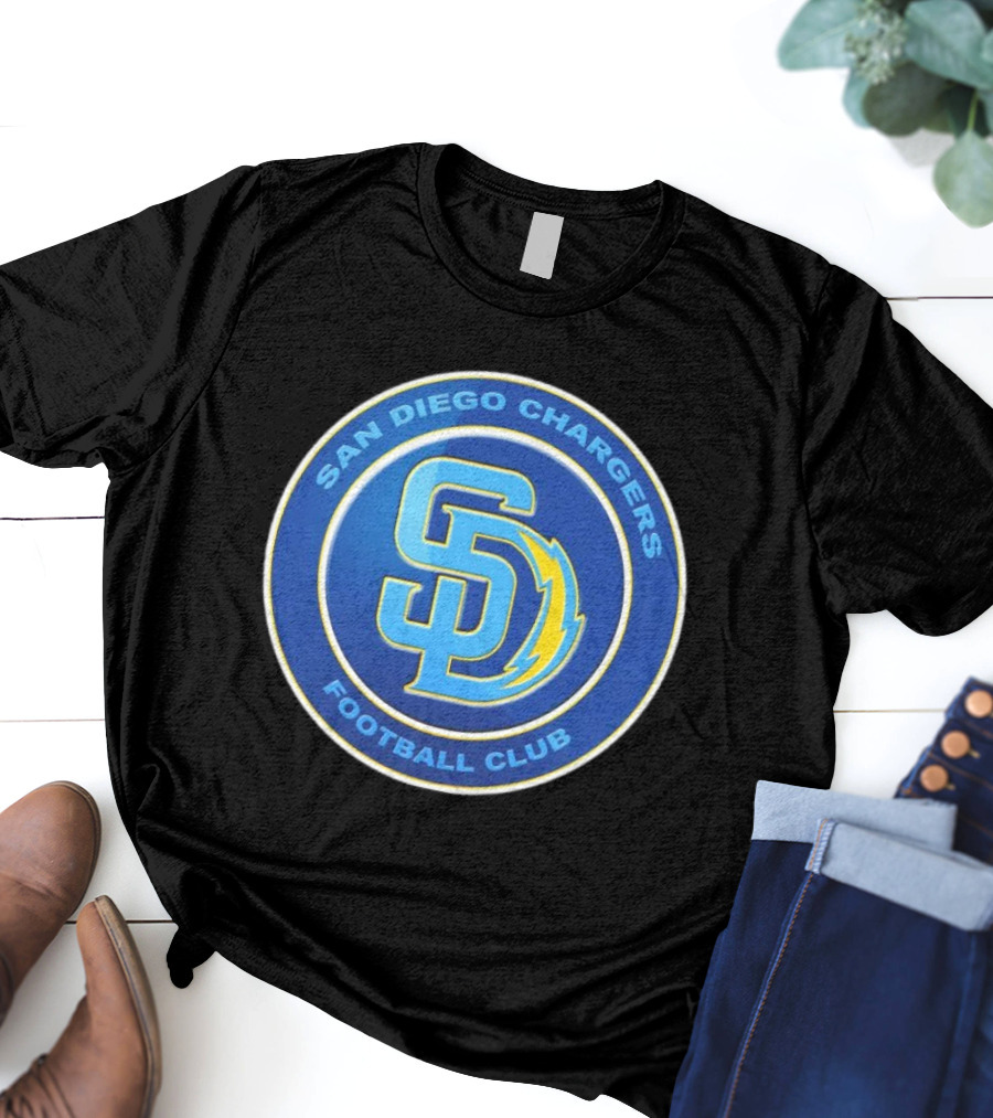 San Diego Chargers Football Club SD Logo Mashup T-Shirt