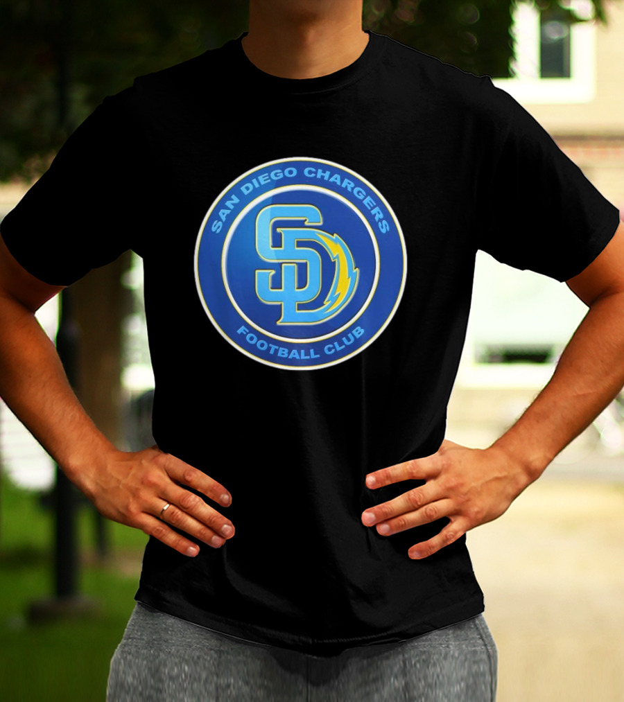 San Diego Chargers Football Club SD Logo Mashup T-Shirt