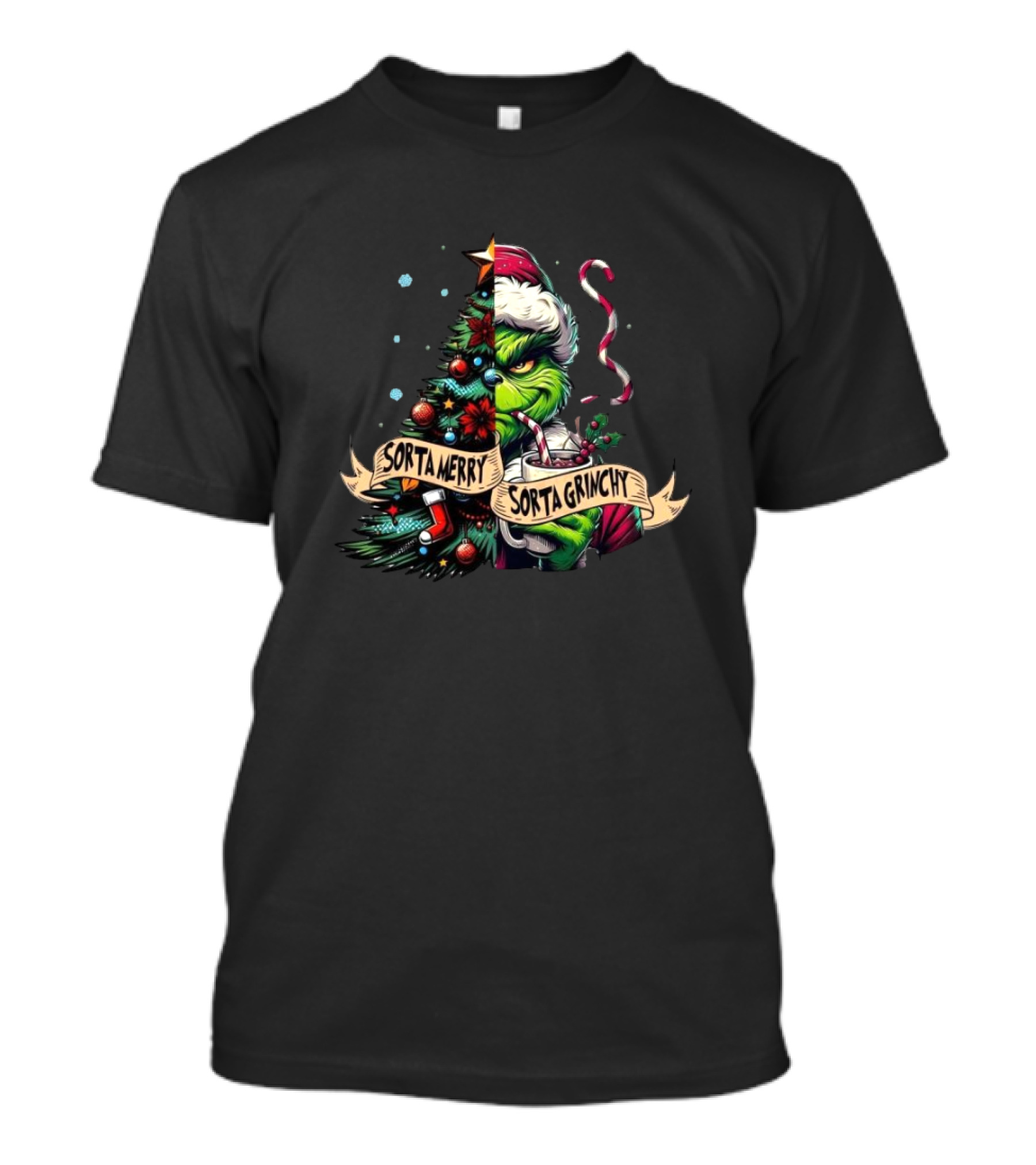 Sorta Merry Sorta Grinchy Grinch Christmas T-Shirt
