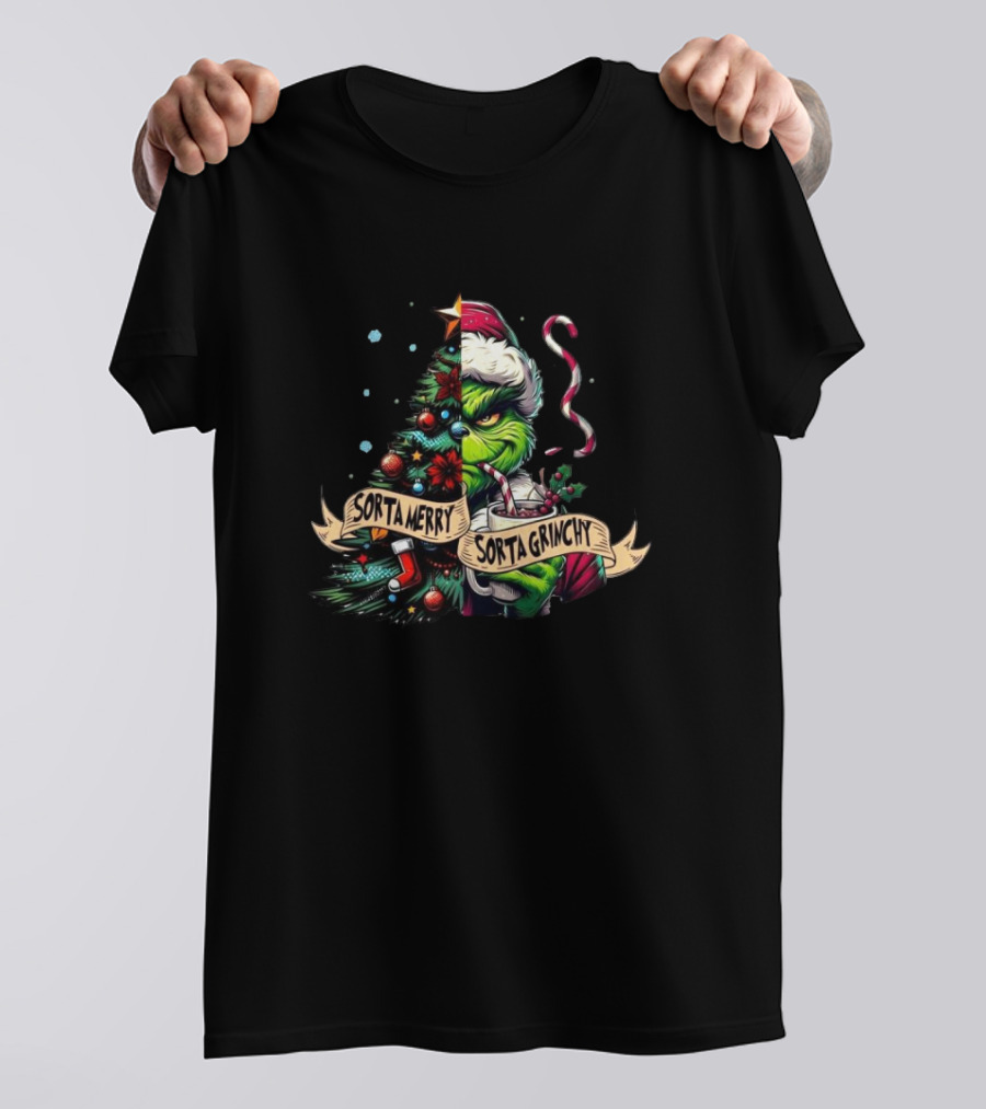 Sorta Merry Sorta Grinchy Grinch Christmas T-Shirt