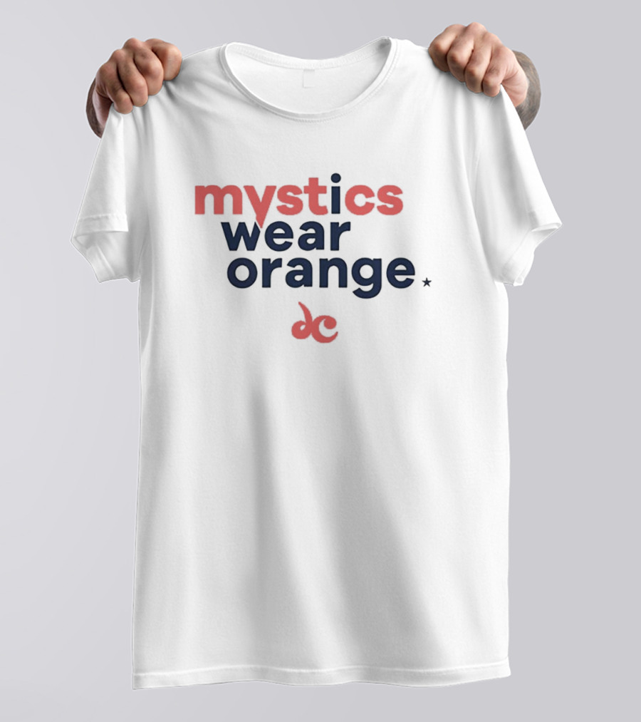 Mystics Wear Orange Karlie Samuelson Washington Mystics Promotion T-Shirt