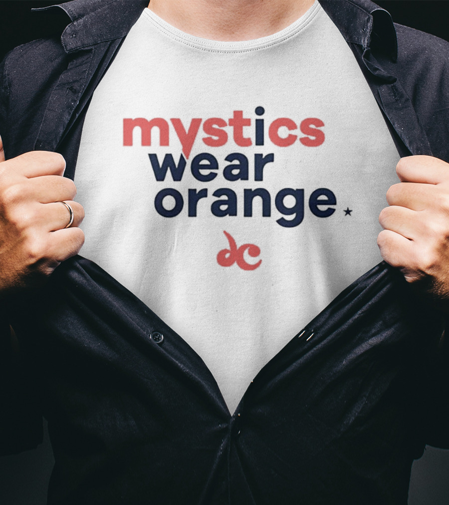 Mystics Wear Orange Karlie Samuelson Washington Mystics Promotion T-Shirt