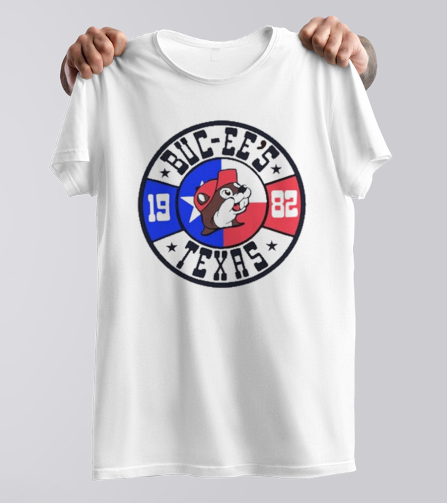 Buc-Ee's Texas 1982 Logo With Beaver Mascot And Lone Star Flag T-Shirt