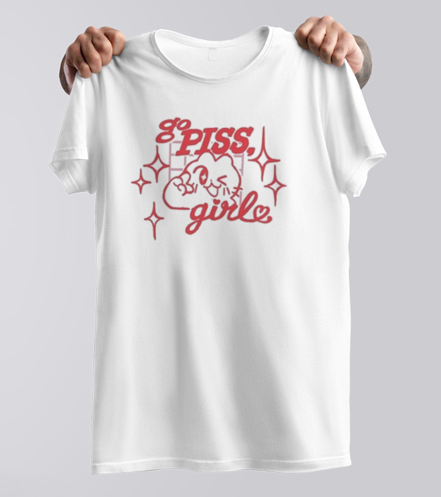Go Piss Girl Cute Character With Stars T-Shirt