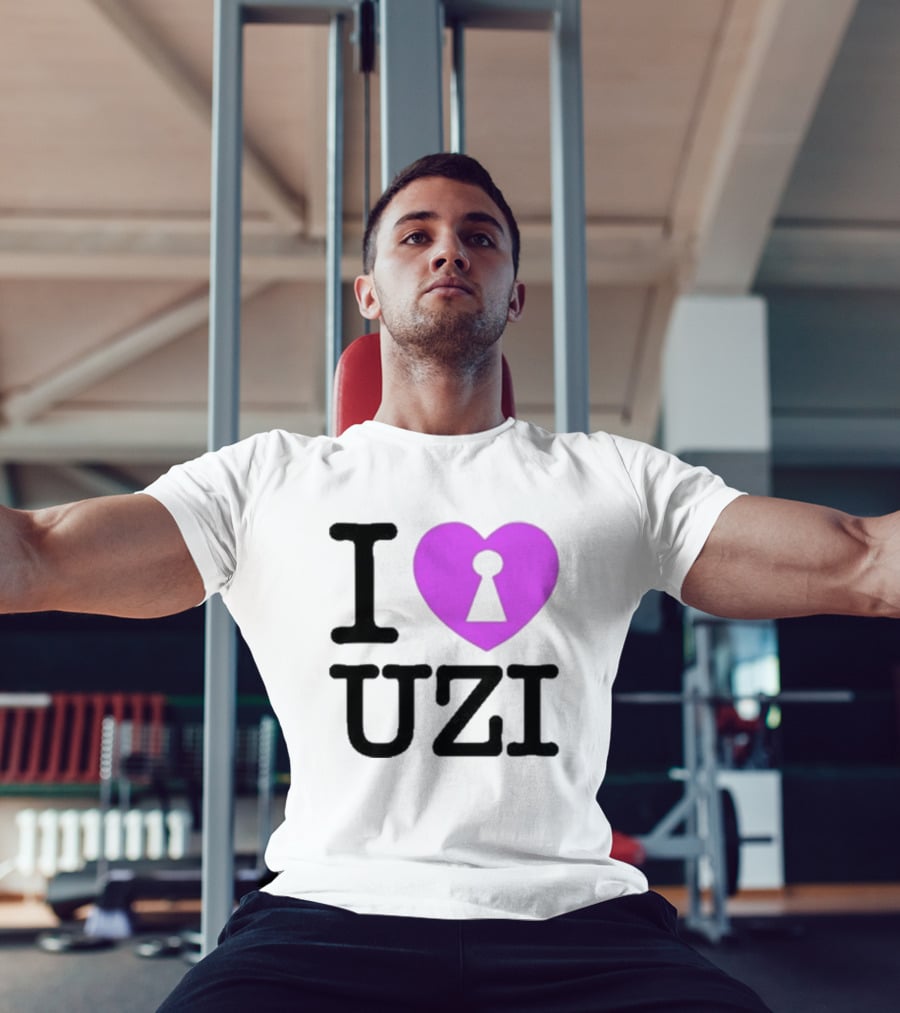 I Love Heart Keyhole Uzi T-Shirt