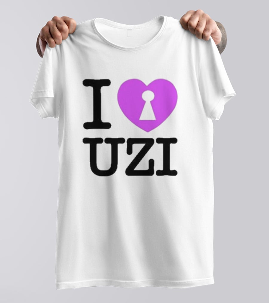 I Love Heart Keyhole Uzi T-Shirt