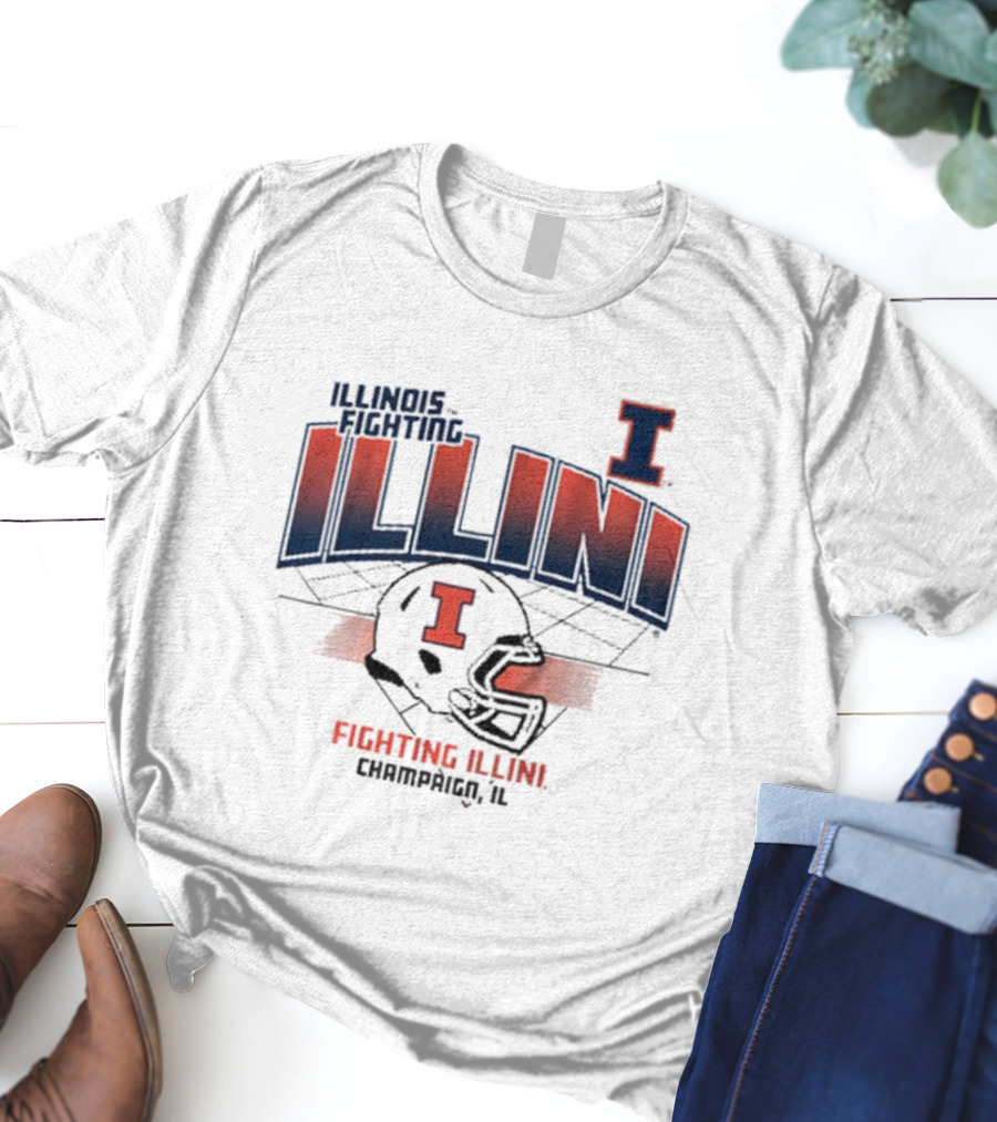 Illinois Fighting Illini Football Helmet Champaign IL T-Shirt