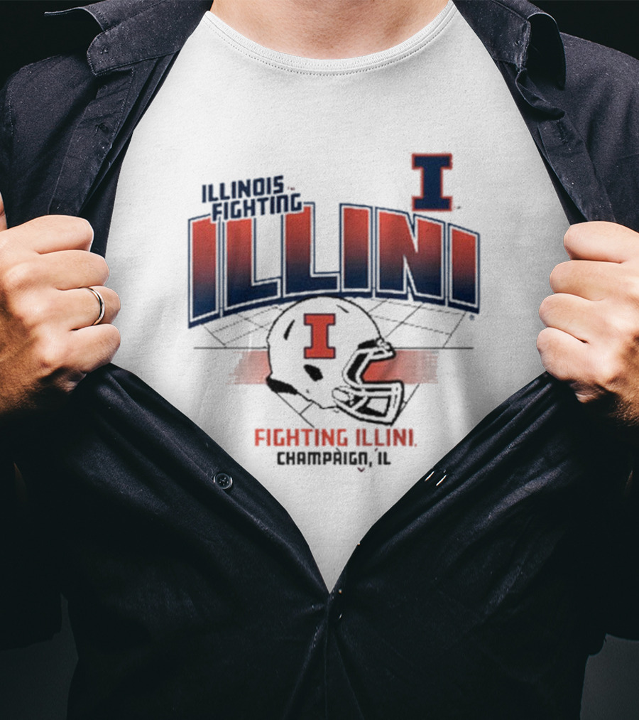 Illinois Fighting Illini Football Helmet Champaign IL T-Shirt