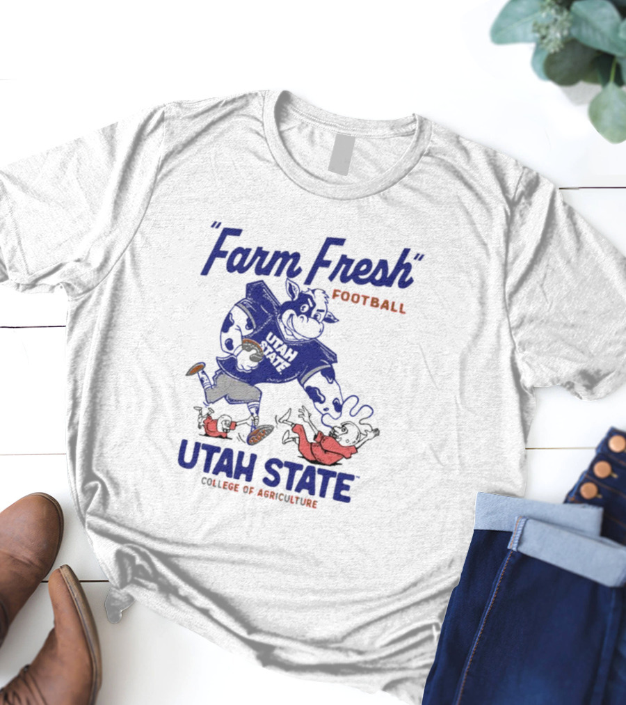 Farm Fresh Football Mootah State Utah State College Of Agriculture T-Shirt